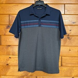 Travis Mathew Navy Blue, Maroon, & Gray Performance Golf Polo